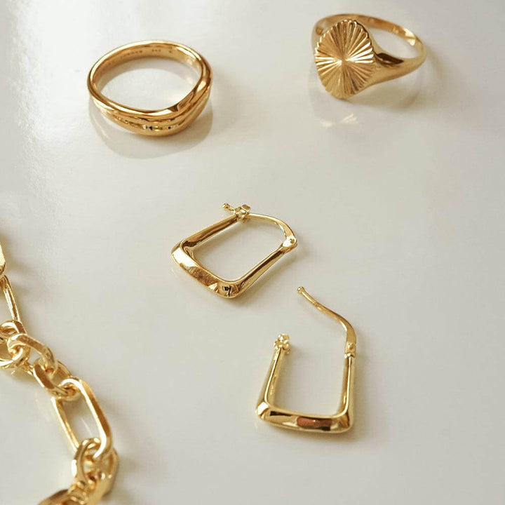 Daisy London 18ct Gold Plate Bold Creole Earring Stack - MococoDaisy LondonGSET105Earrings