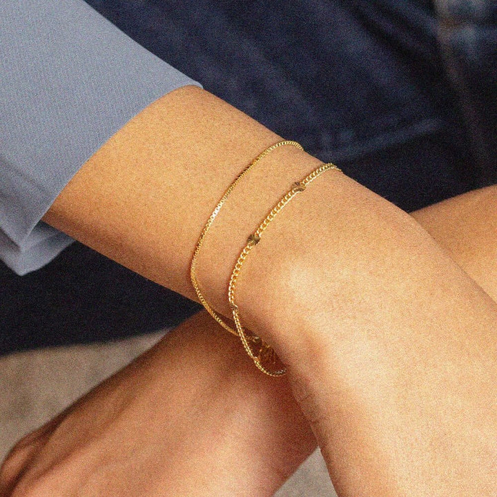 Daisy London 18ct Gold Plate Box Layering Chain Bracelet - MococoDaisy LondonBRBOX_GPBracelets