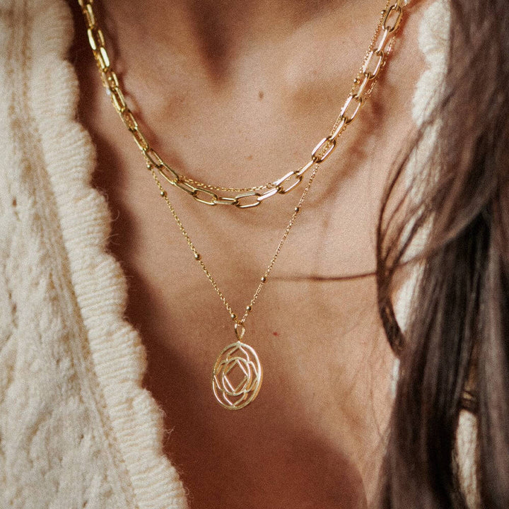 Daisy London 18ct Gold Plate Chakra Necklace-Base Stability image 2