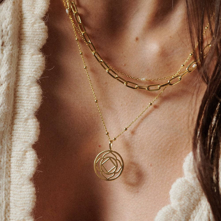 Daisy London 18ct Gold Plate Chakra Necklace-Base Stability image 3
