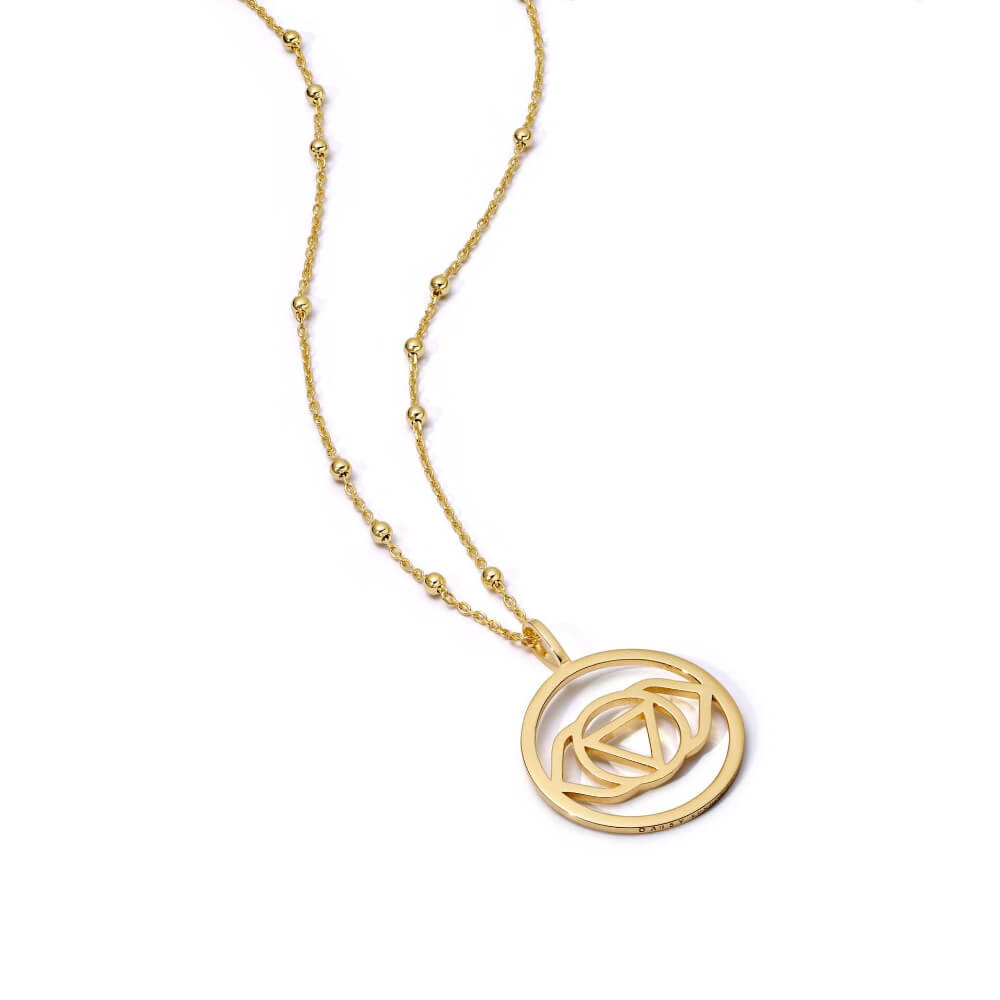 Daisy London 18ct Gold Plate Chakra Necklace-Brow Intuition image