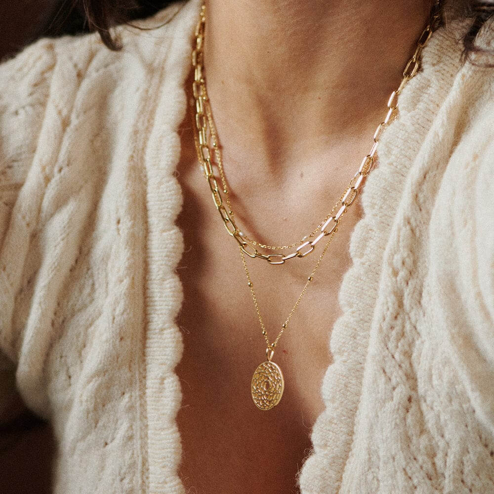 Daisy London 18ct Gold Plate Chakra Necklace-Crown Intelligence image 1