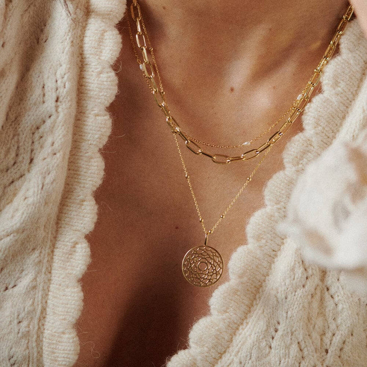 Daisy London 18ct Gold Plate Chakra Necklace-Crown Intelligence image 2