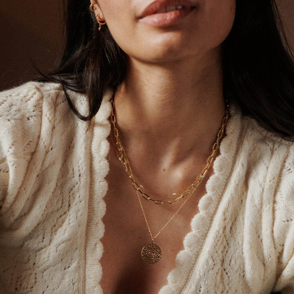 Daisy London 18ct Gold Plate Chakra Necklace-Crown Intelligence image 3