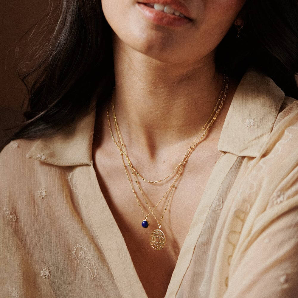 Daisy London 18ct Gold Plate Chakra Necklace-Heart Love image 1