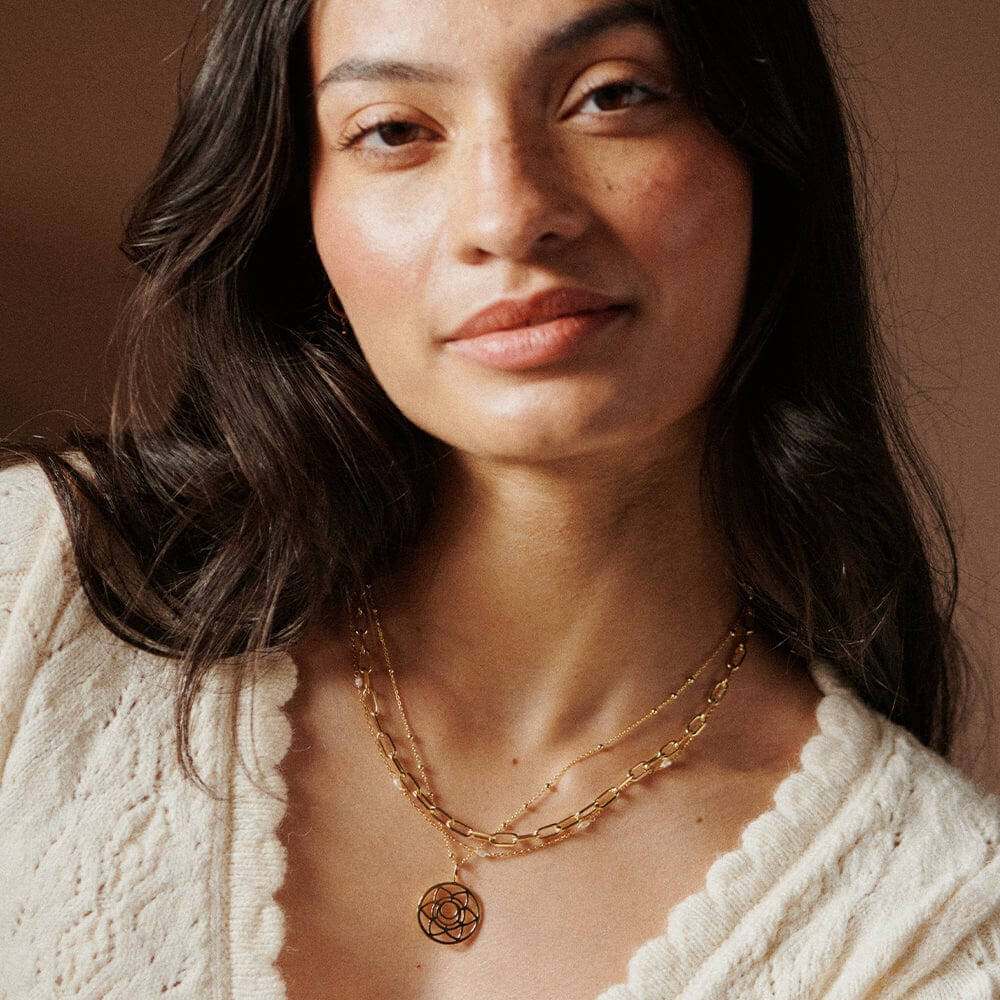 Daisy London 18ct Gold Plate Chakra Necklace-Sacral Sexuality image 1