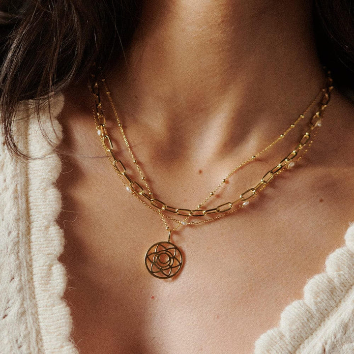 Daisy London 18ct Gold Plate Chakra Necklace-Sacral Sexuality image 3