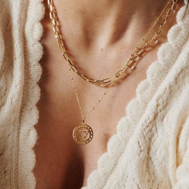 Daisy London 18ct Gold Plate Chakra Necklace-Throat Communication image 2