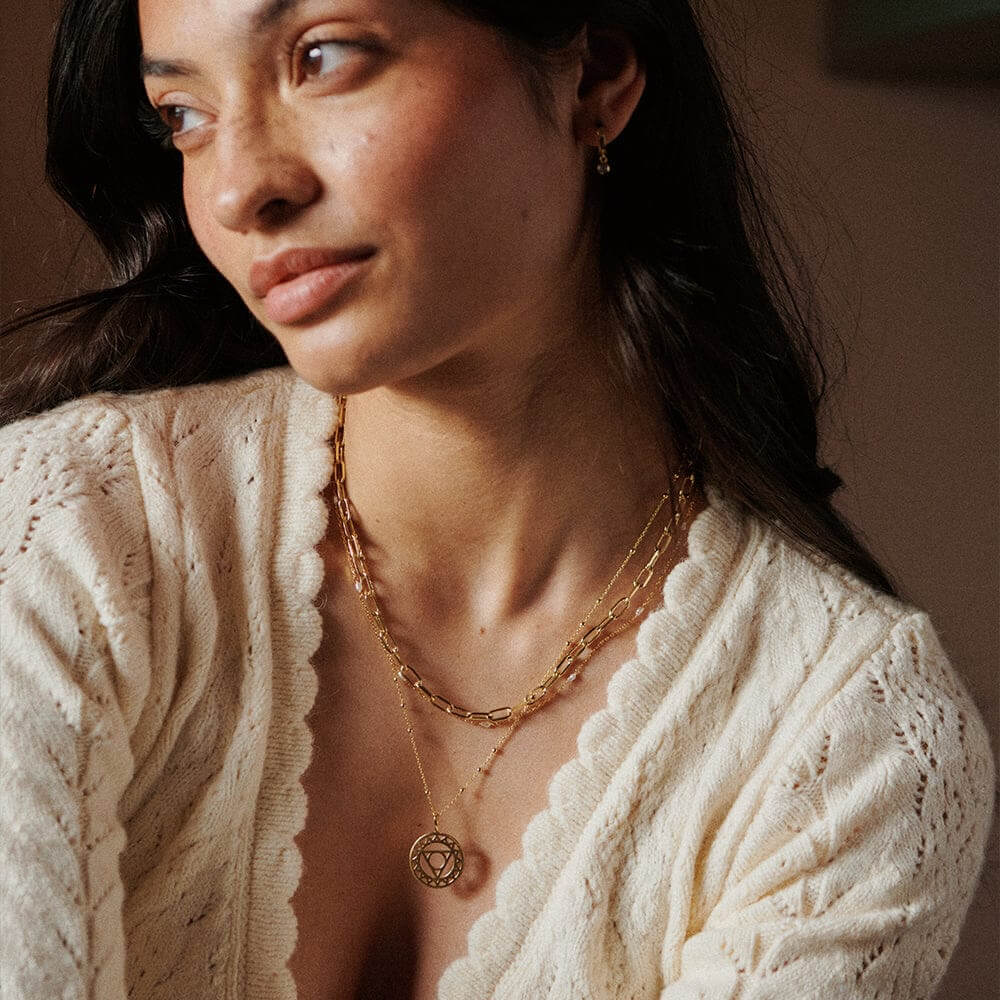 Daisy London 18ct Gold Plate Chakra Necklace-Throat Communication image 3
