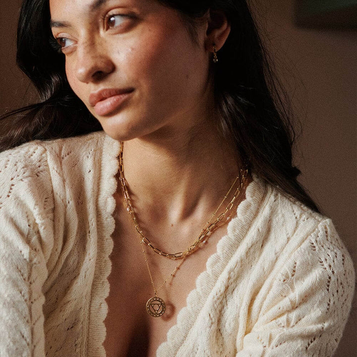 Daisy London 18ct Gold Plate Chakra Necklace-Throat Communication image 3