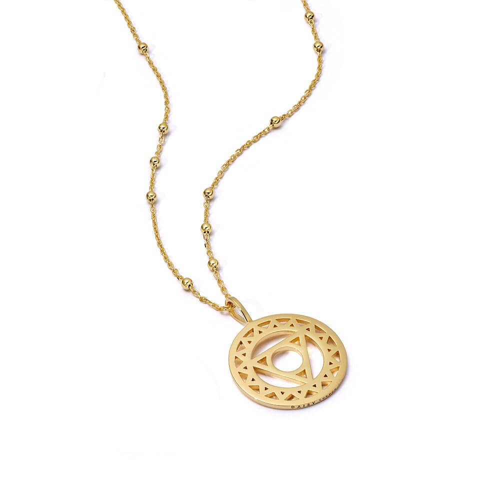 Daisy London 18ct Gold Plate Chakra Necklace-Throat Communication image