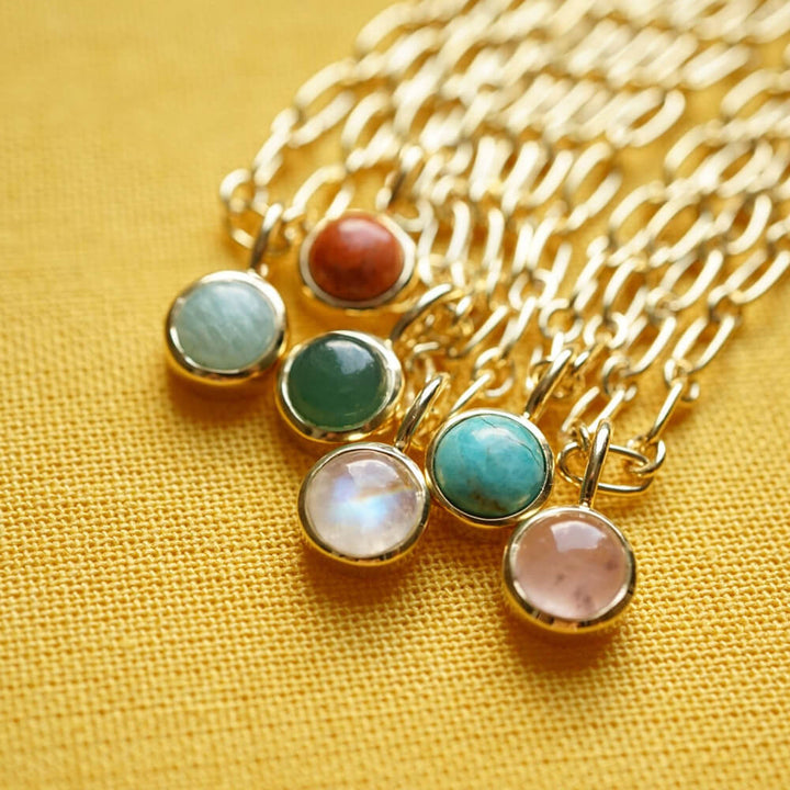 Daisy London 18ct Gold Plate Chunky Amazonite Healing Stone Necklace image 2