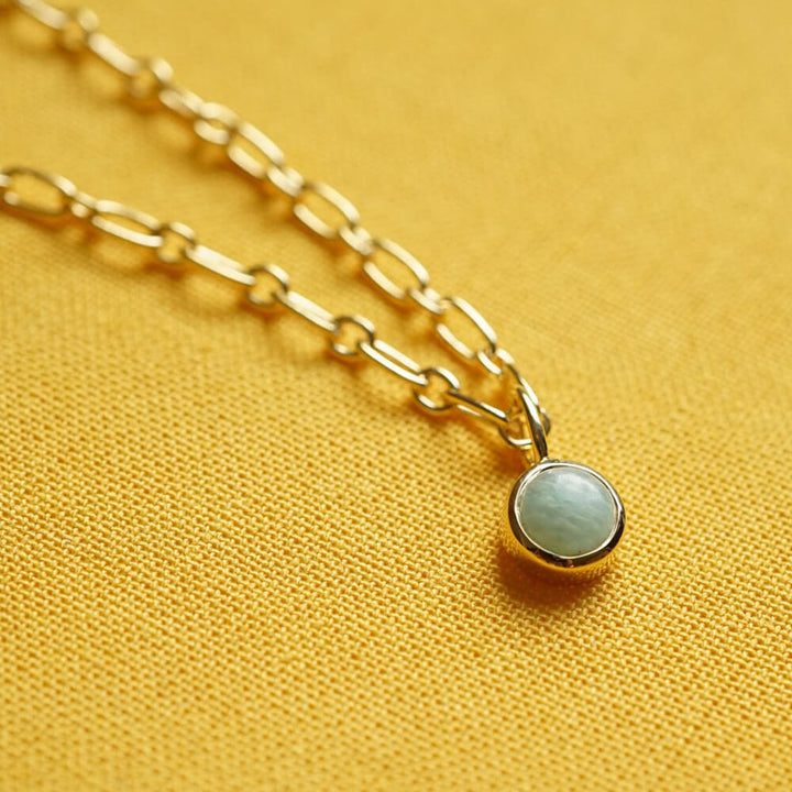 Daisy London 18ct Gold Plate Chunky Amazonite Healing Stone Necklace image 4
