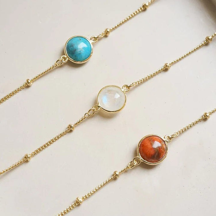 Daisy London 18ct Gold Plate Coral Healing Stone Bracelet - MococoDaisy LondonHBR1012_GPBracelets