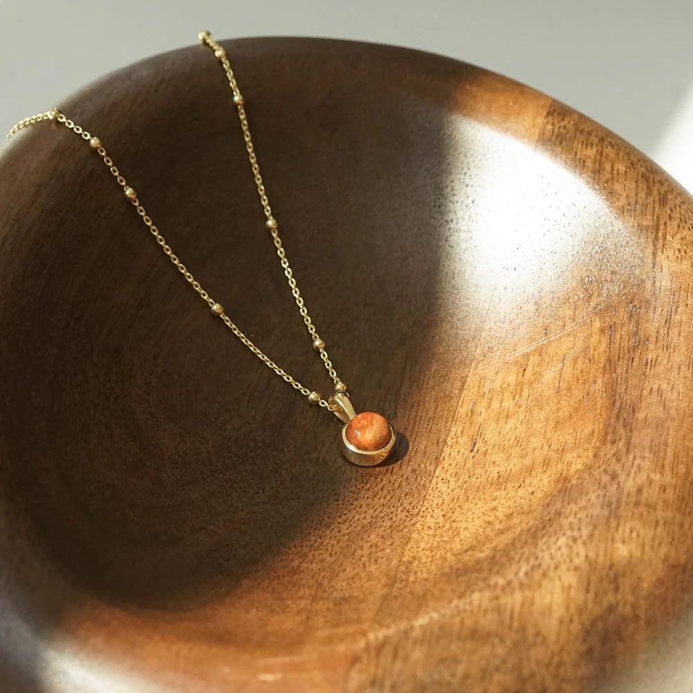 Daisy London 18ct Gold Plate Coral Healing Stones Necklace - MococoDaisy LondonHN2012_GPNecklaces