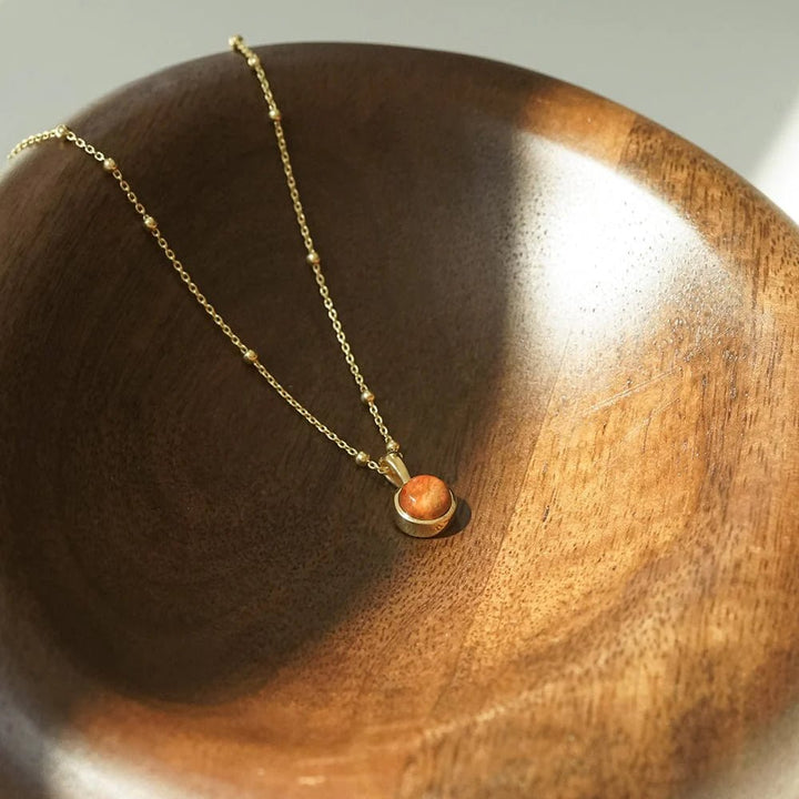 Daisy London 18ct Gold Plate Coral Healing Stones Necklace - MococoDaisy LondonHN2012_GPNecklaces