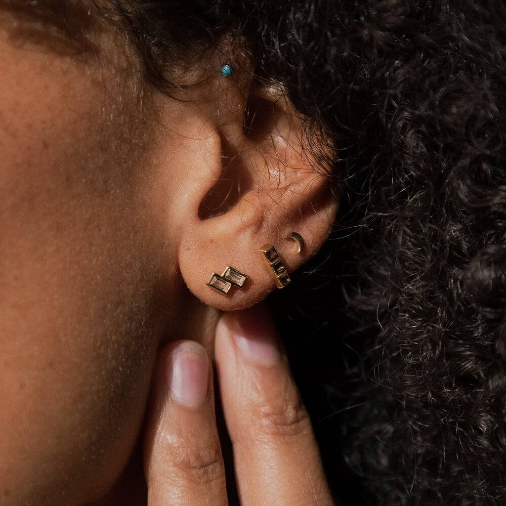 Daisy London 18ct Gold Plate Crescent Moon Stud Earrings - MococoDaisy LondonST09_GPEarrings