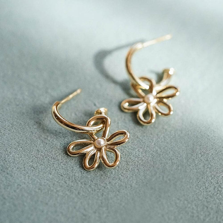 Daisy London 18ct Gold Plate Daisy Bow Drop Earrings - MococoDaisy LondonBPE02_GPEarrings