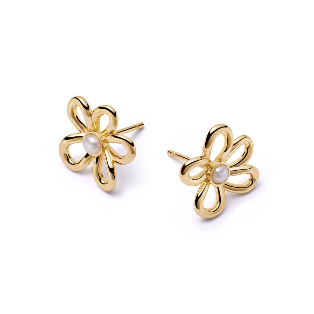 Daisy London 18ct Gold Plate Daisy Bow Stud Earrings - MococoDaisy LondonBPE01_GPEarrings