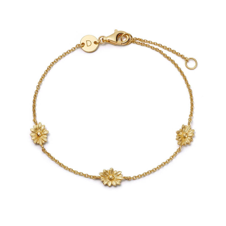 Daisy London 18ct Gold Plate Daisy Chain Flower Bracelet image
