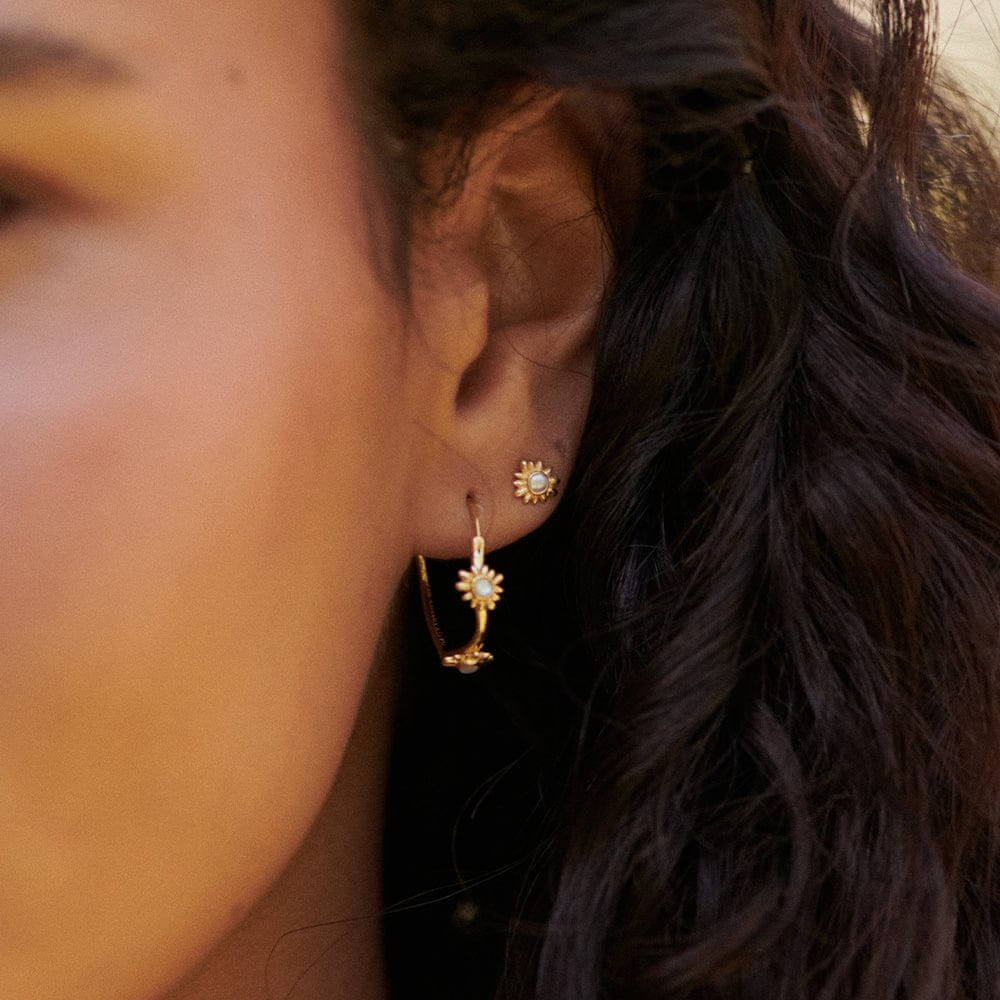 Daisy London 18ct Gold Plate Daisy Mini Mother Of Pearl Stud Earrings - MococoDaisy LondonDBE01_GPEarrings