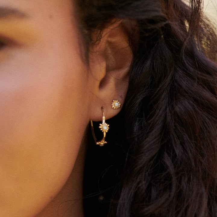 Daisy London 18ct Gold Plate Daisy Mini Mother Of Pearl Stud Earrings - MococoDaisy LondonDBE01_GPEarrings