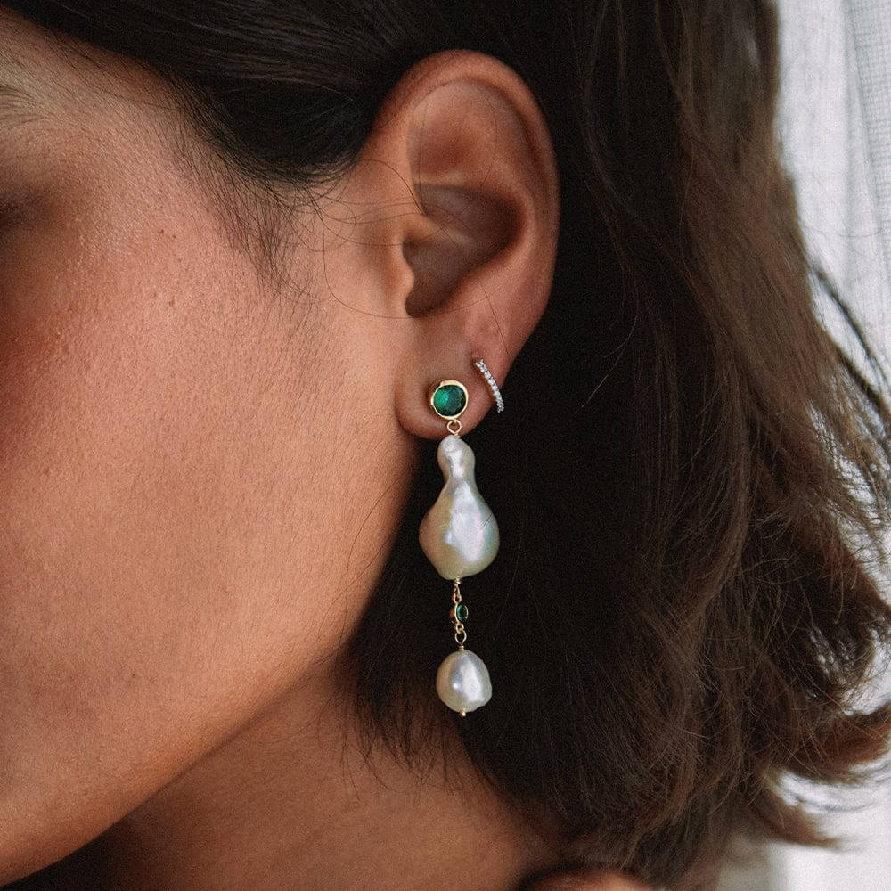 Daisy London 18ct Gold Plate Double Baroque Pearl Drop Earrings - MococoDaisy LondonSE14_GPEarrings