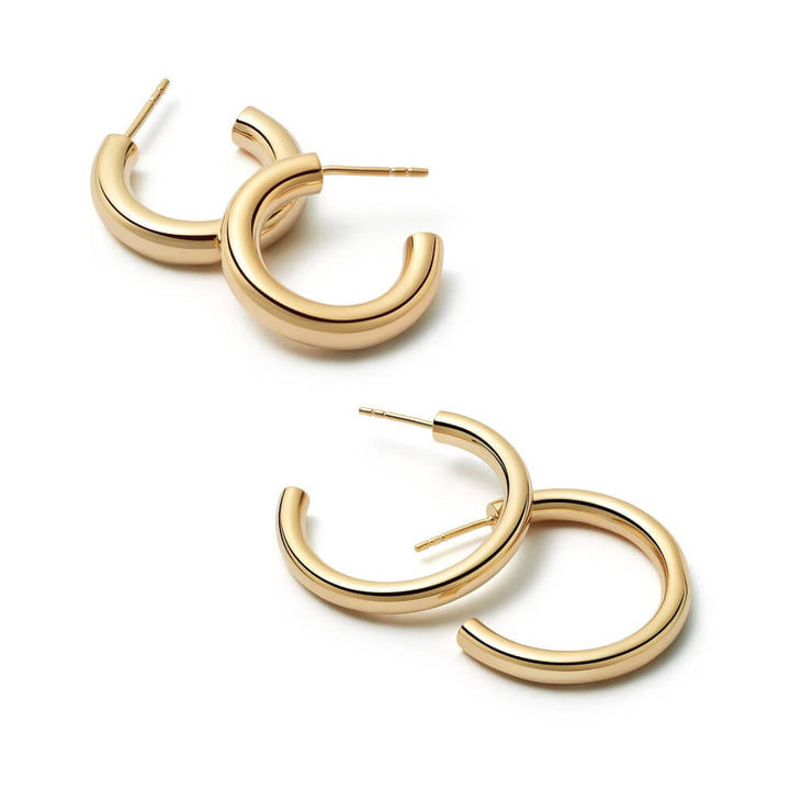 Daisy London 18ct Gold Plate Double Bold Earring Stack - MococoDaisy LondonGSET109Earrings