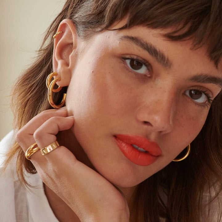 Daisy London 18ct Gold Plate Double Bold Earring Stack - MococoDaisy LondonGSET109Earrings