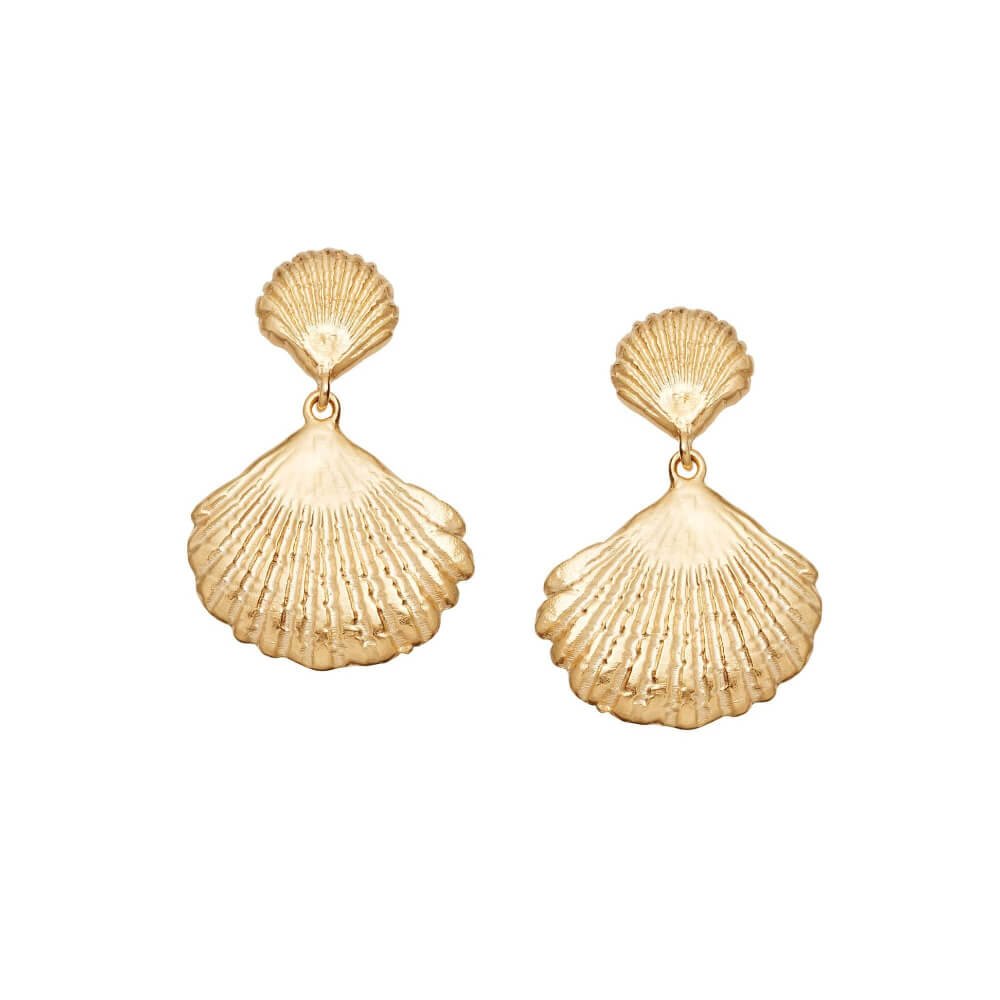 Daisy London 18ct Gold Plate Double Shell Earrings - MococoDaisy LondonSE07_GPEarrings