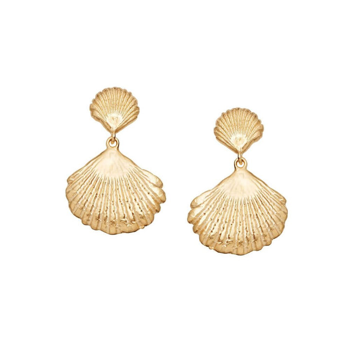 Daisy London 18ct Gold Plate Double Shell Earrings - MococoDaisy LondonSE07_GPEarrings