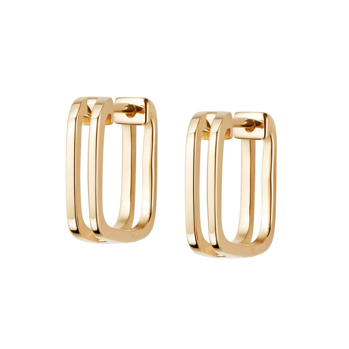 Daisy London 18ct Gold Plate Double Square Huggie Hoop Earrings - MococoDaisy LondonHUG16_GP5056104110942Earrings