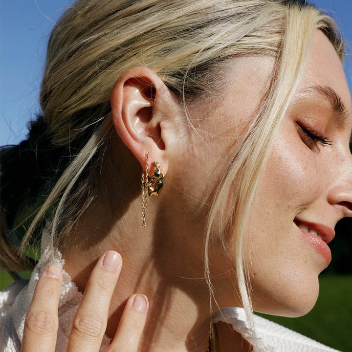 Daisy London 18ct Gold Plate Estee Lalonde Box Chain Earrings - MococoDaisy London3ELE33_GPEarrings