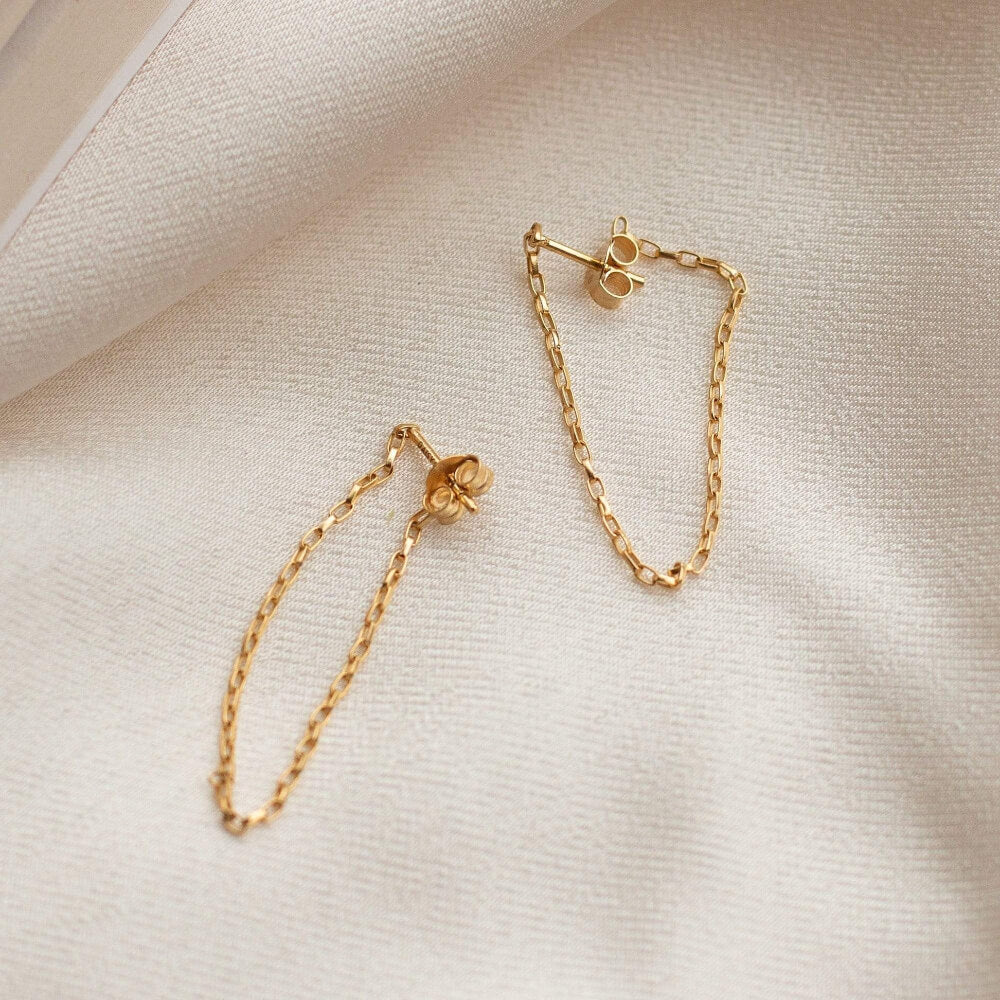 Daisy London 18ct Gold Plate Estee Lalonde Box Chain Earrings - MococoDaisy London3ELE33_GPEarrings
