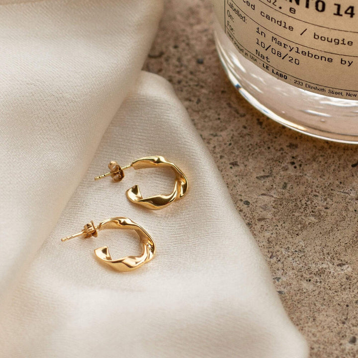 Daisy London 18ct Gold Plate Estee Lalonde Flow Midi Hoop Earrings - MococoDaisy London3ELE31_GPEarrings