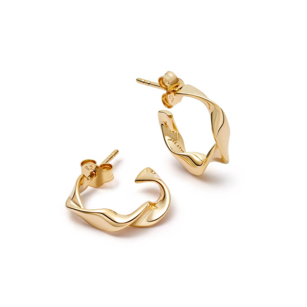 Daisy London 18ct Gold Plate Estee Lalonde Flow Midi Hoop Earrings - MococoDaisy London3ELE31_GPEarrings