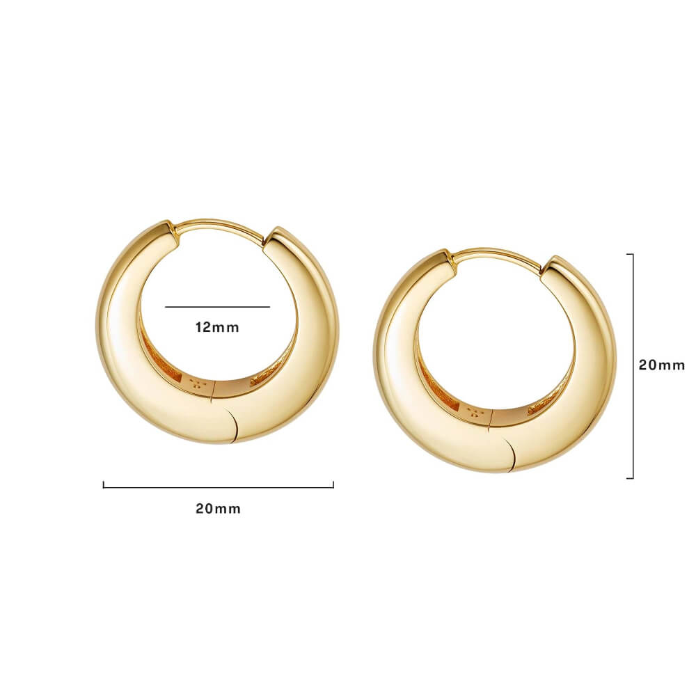 Daisy London 18ct Gold Plate Estee Lalonde Maxi Dome Hoop Earrings - MococoDaisy London4ELE42_GPEarrings
