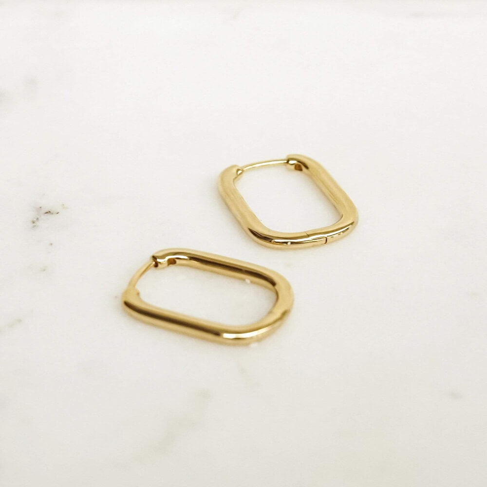 Daisy London 18ct Gold Plate Estee Lalonde Maxi Square Hoop Earrings - MococoDaisy London4ELE40_GPEarrings