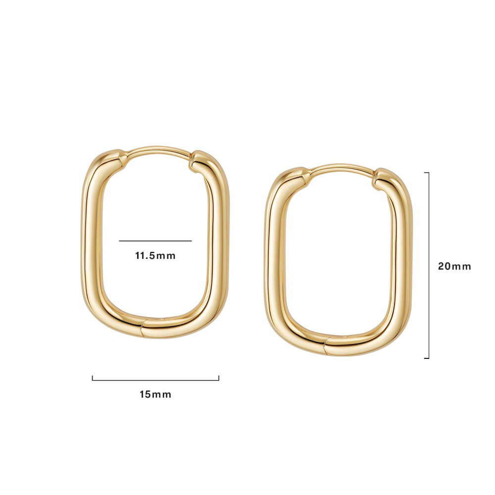 Daisy London 18ct Gold Plate Estee Lalonde Maxi Square Hoop Earrings - MococoDaisy London4ELE40_GPEarrings