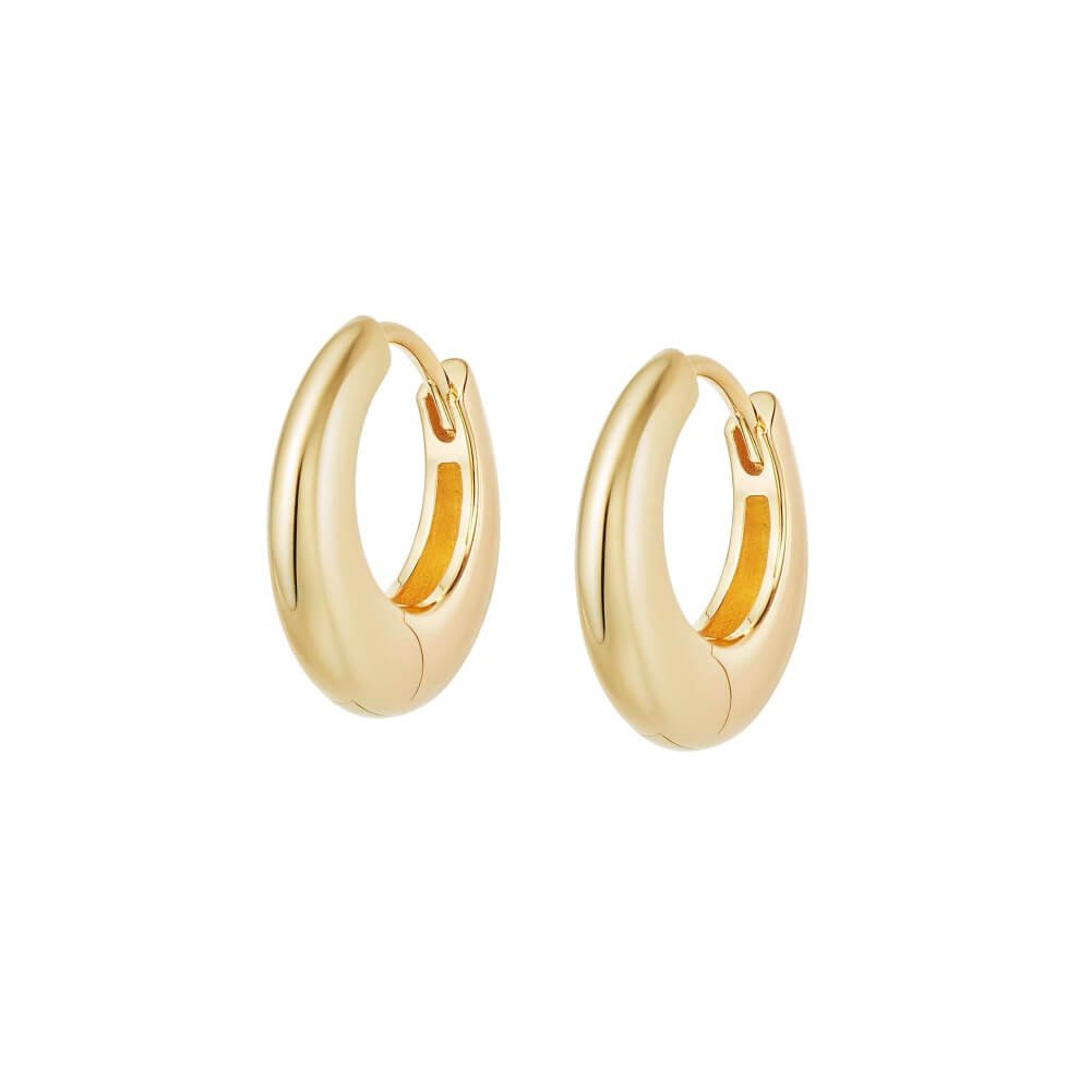 Daisy London 18ct Gold Plate Estee Lalonde Midi Dome Hoop Earrings - MococoDaisy London4ELE43_GPEarrings