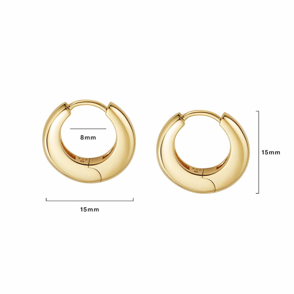 Daisy London 18ct Gold Plate Estee Lalonde Midi Dome Hoop Earrings - MococoDaisy London4ELE43_GPEarrings
