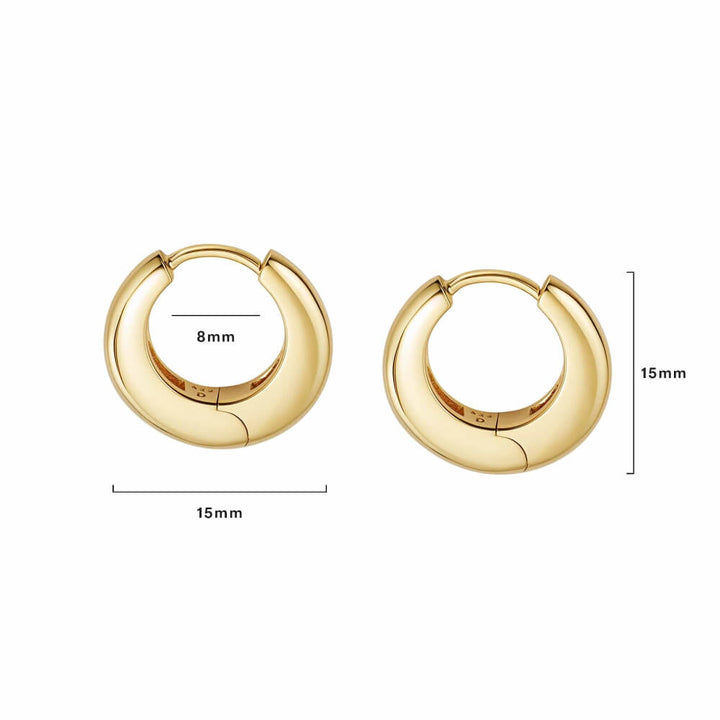Daisy London 18ct Gold Plate Estee Lalonde Midi Dome Hoop Earrings - MococoDaisy London4ELE43_GPEarrings