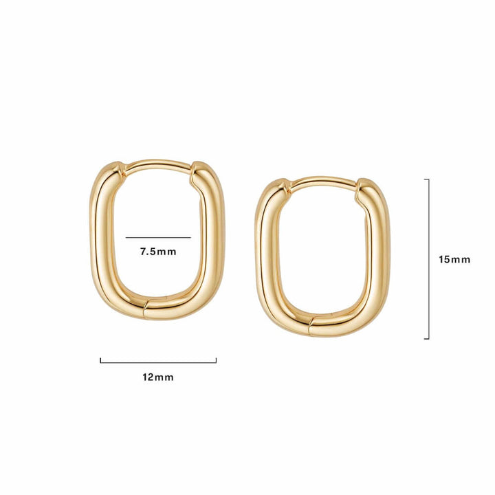 Daisy London 18ct Gold Plate Estee Lalonde Mini Square Hoop Earrings - MococoDaisy London4ELE41_GPEarrings