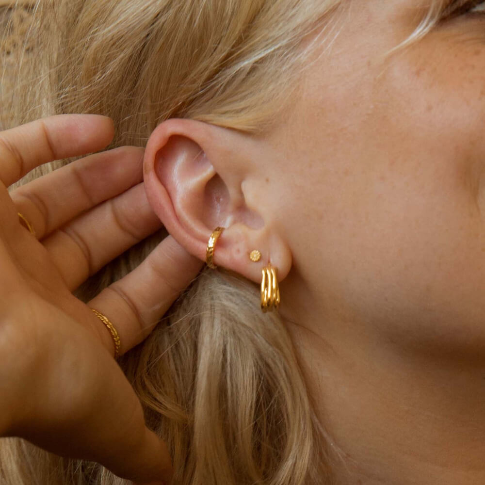 Daisy London 18ct Gold Plate Estee Lalonde Sisterhood Hoop Earrings - MococoDaisy London2ELE19_GPEarrings