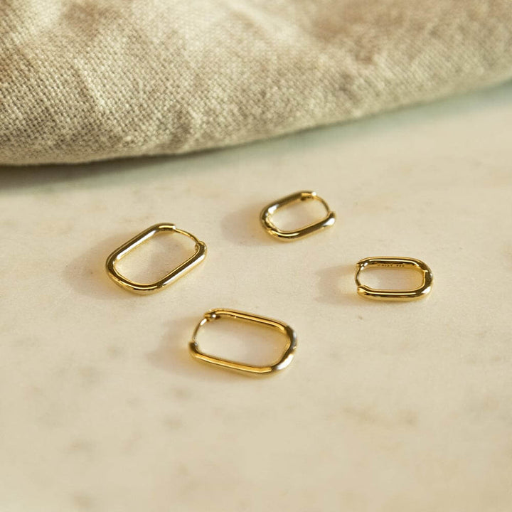 Daisy London 18ct Gold Plate Estee Lalonde Square Hoop Layering Set - MococoDaisy LondonLSET3_GPEarrings