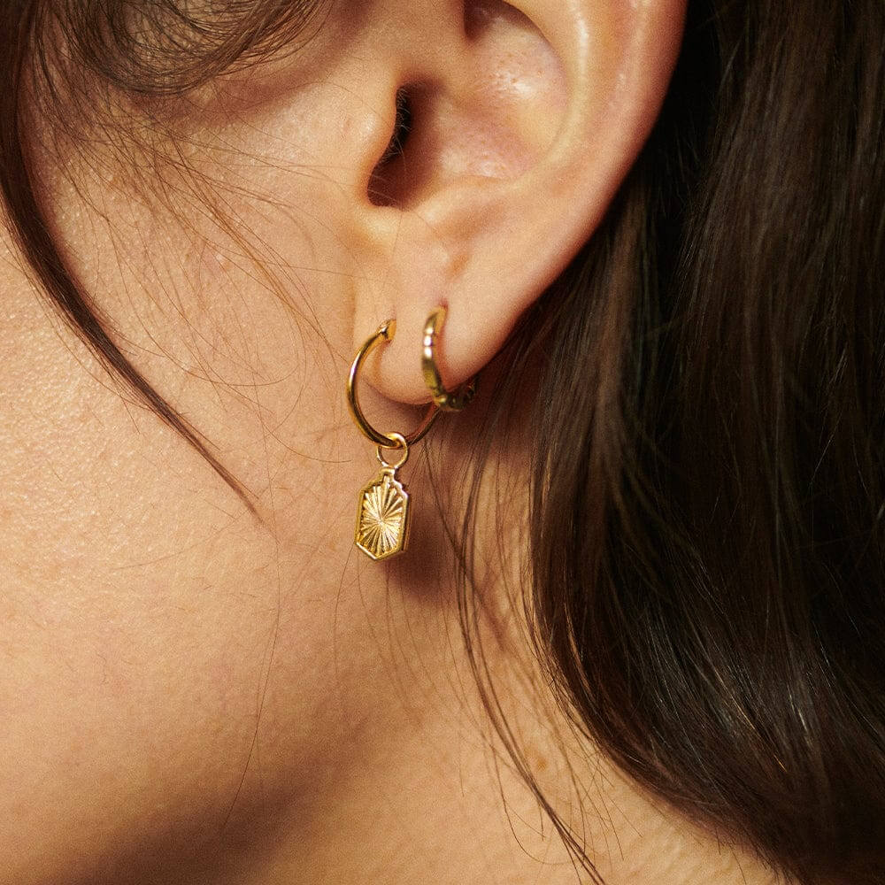 Daisy London 18ct Gold Plate Estee Lalonde Sunburst Shield Charm Earrings - MococoDaisy LondonELE15_GPEarrings