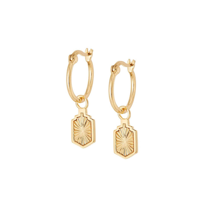 Daisy London 18ct Gold Plate Estee Lalonde Sunburst Shield Charm Earrings - MococoDaisy LondonELE15_GPEarrings