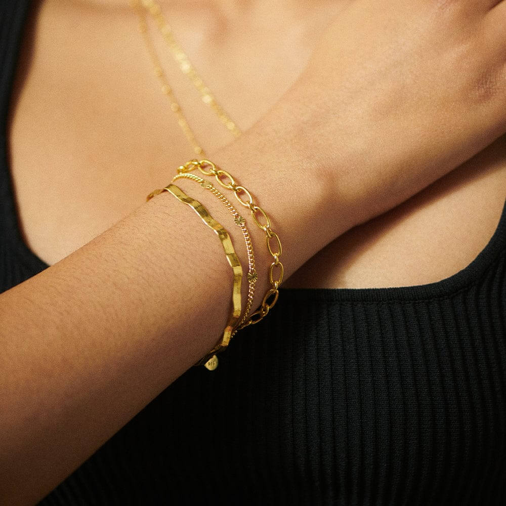 Daisy London 18ct Gold Plate Estee Lalonde Wavy Snake Bracelet - MococoDaisy London3ELBR15_GPBracelets