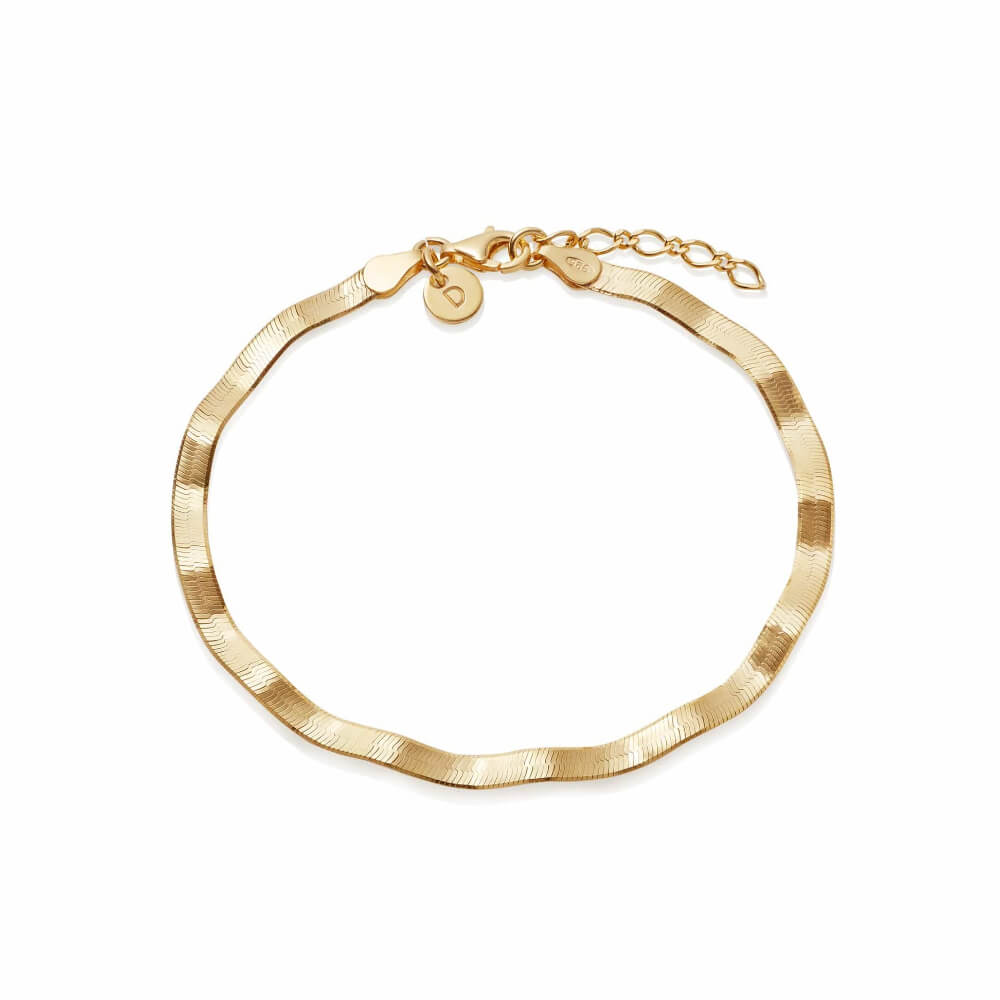 Daisy London 18ct Gold Plate Estee Lalonde Wavy Snake Bracelet - MococoDaisy London3ELBR15_GPBracelets