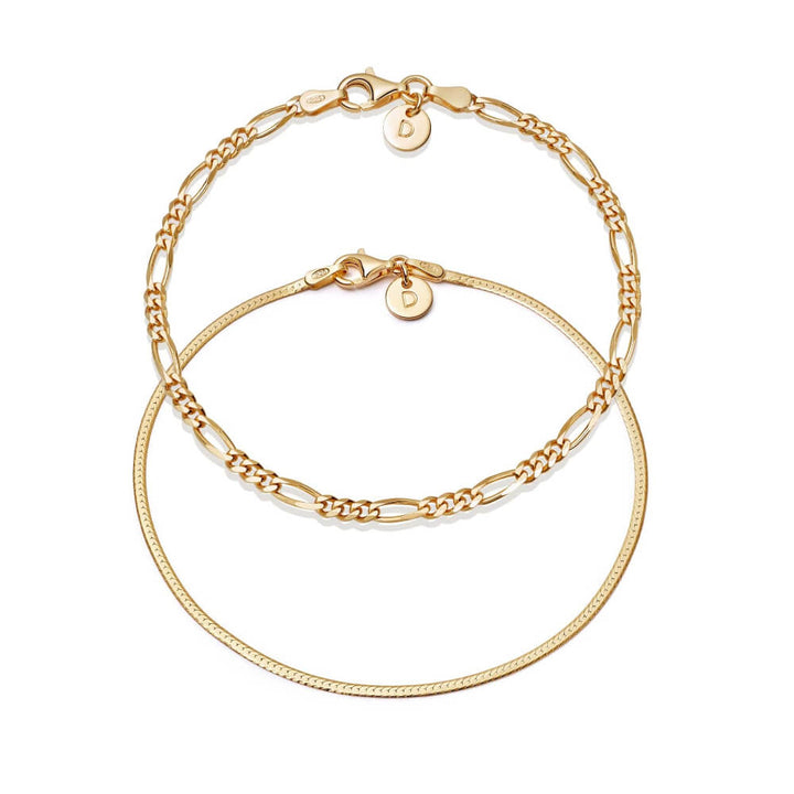 Daisy London 18ct Gold Plate Extra Fine Bracelet Stack - MococoDaisy LondonGSET139_GPBracelets